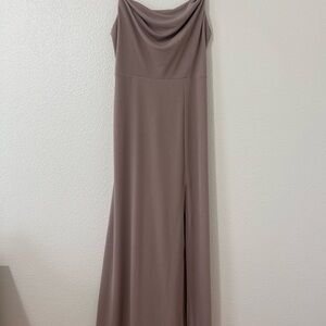 Floor length Cowl Neckline Formal Birdie Grey Bridesmaid Dress Size M